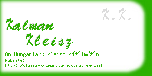 kalman kleisz business card